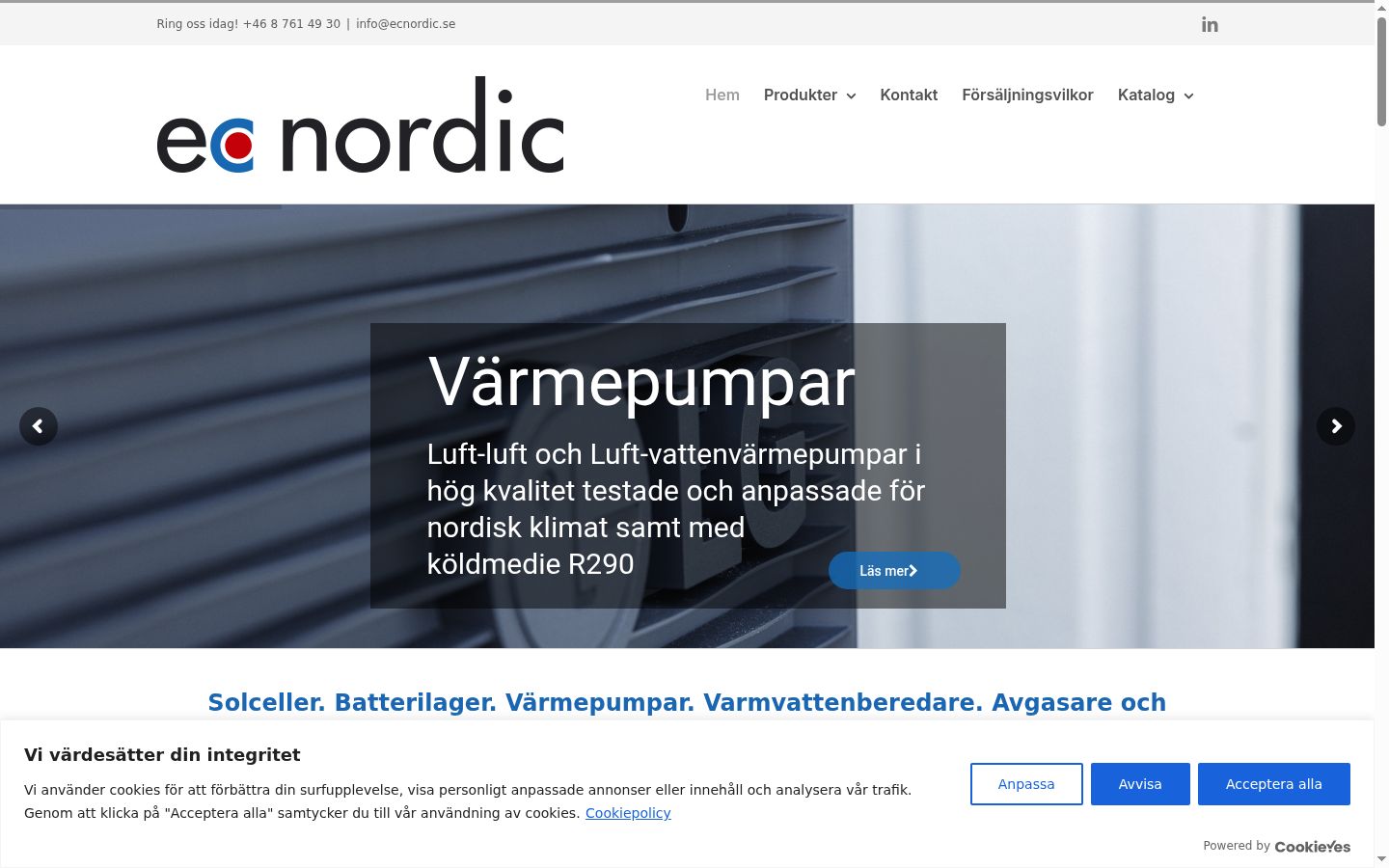 Skærmbillede af samtykkebanneret, som det blev vist før nogen interaktion