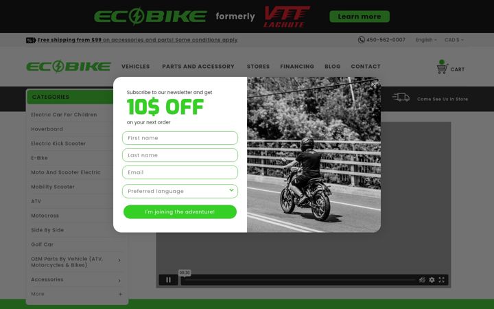 Screenshot of eco-bike.ca
