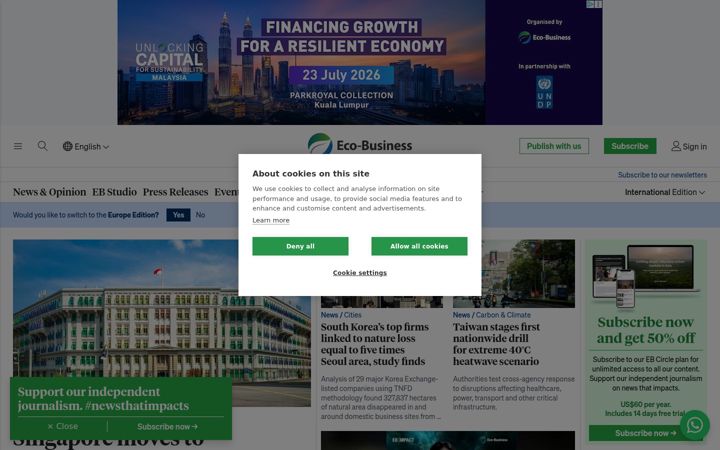 Screenshot of eco-business.com