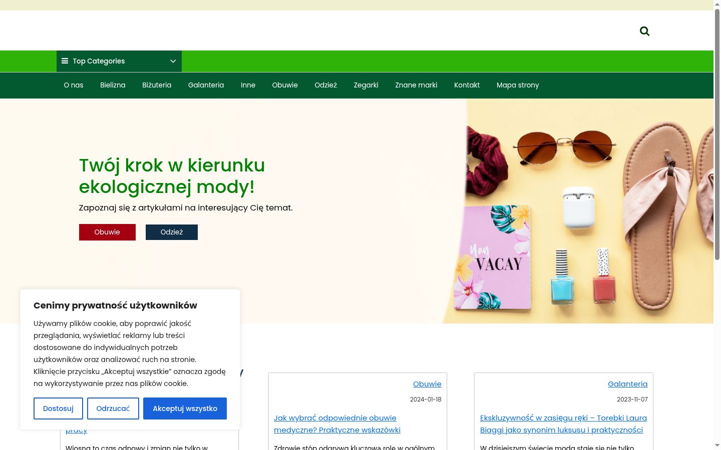 Screenshot of the consent banner shown before any interaction