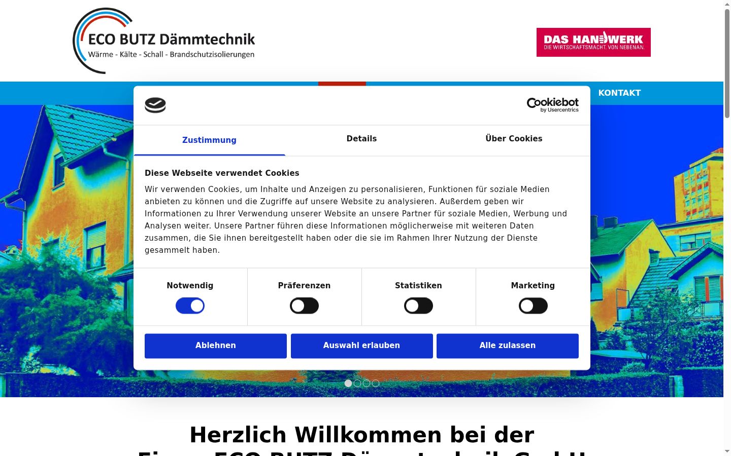 Screenshot of the consent banner shown before any interaction
