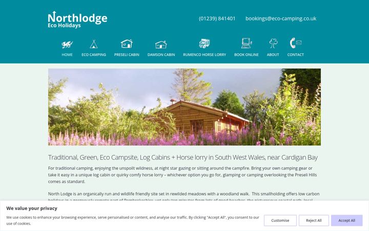 Screenshot of eco-camping.co.uk