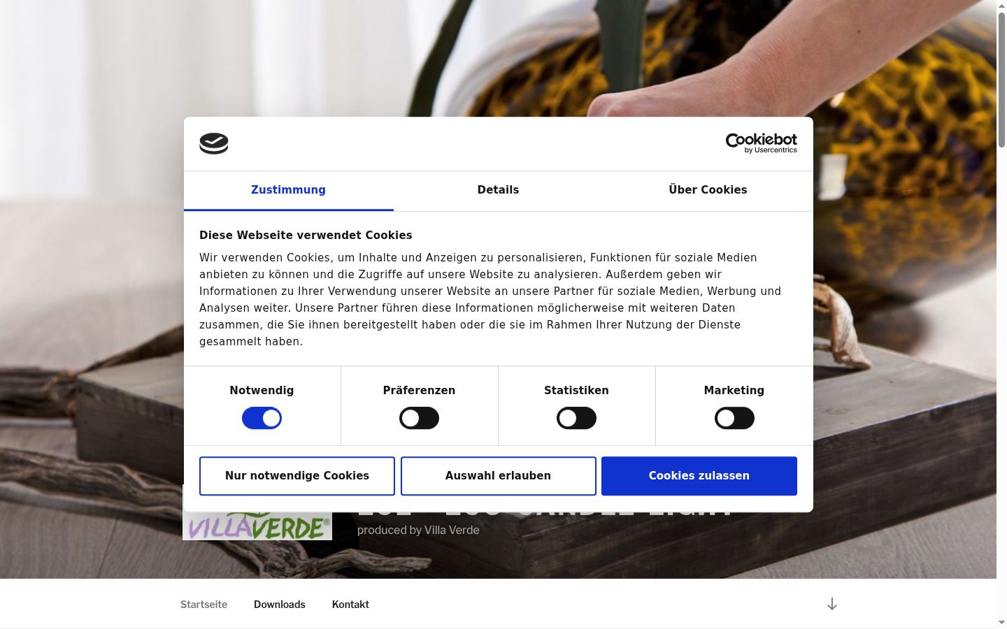 Screenshot of the consent banner shown before any interaction