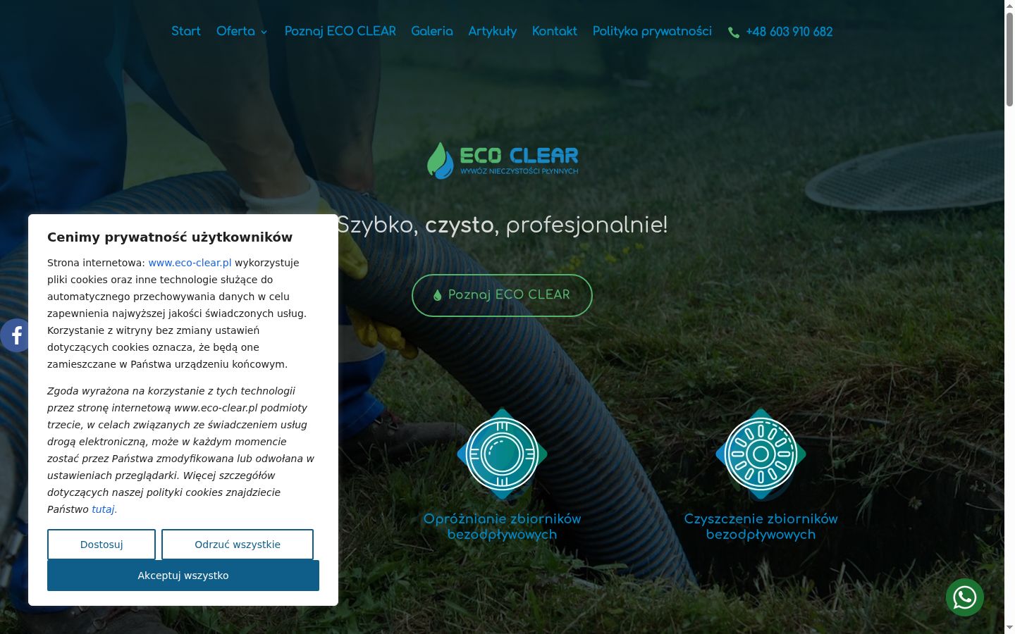 Captura de ecrã do banner de consentimento apresentado antes de qualquer interação
