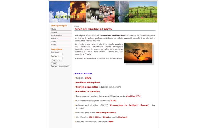 Екранна снимка на eco-expert.it