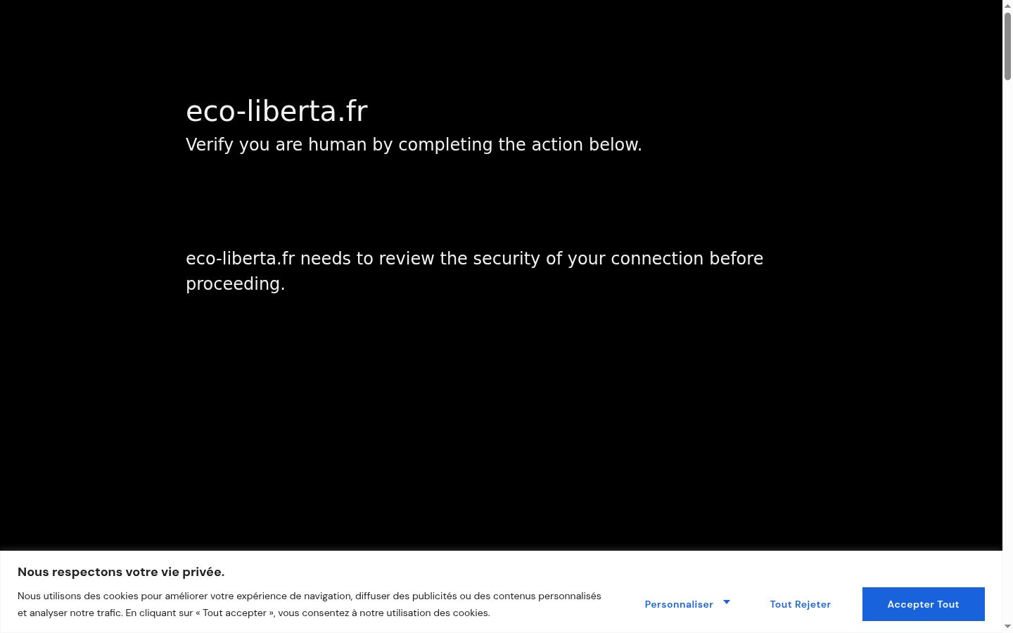 Screenshot of the consent banner shown before any interaction