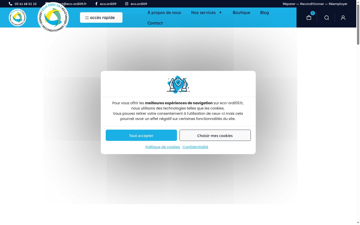 Screenshot of the consent banner shown before any interaction