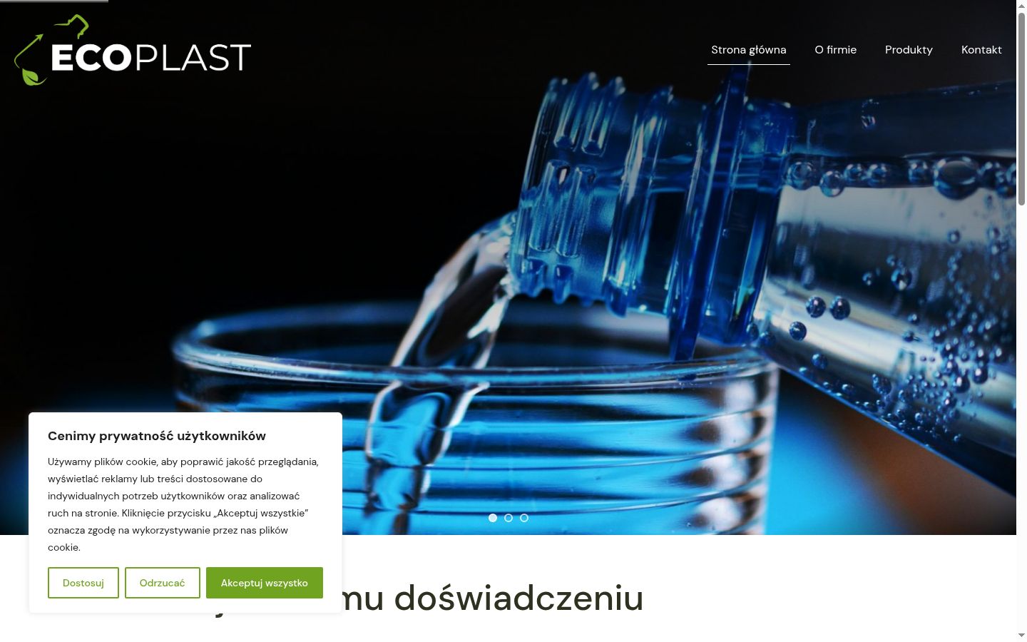 Captura de ecrã do banner de consentimento apresentado antes de qualquer interação