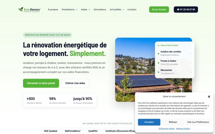 Captură de ecran a eco-renov.net