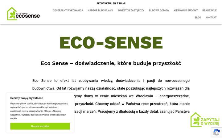 Kuvakaappaus sivustosta eco-sense.com.pl