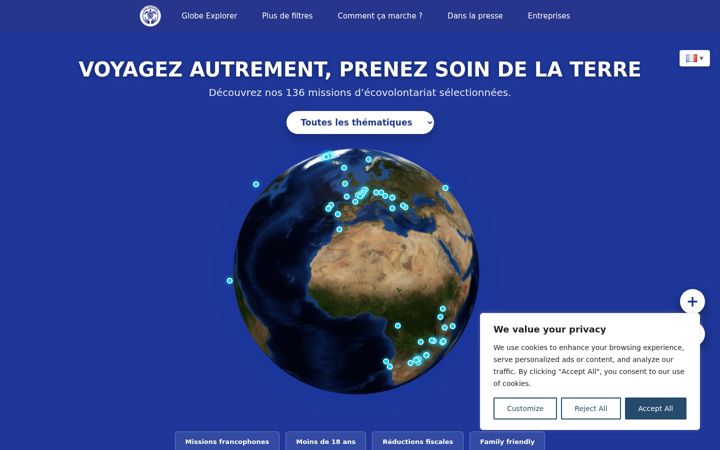 Screenshot of eco-volontaire.com