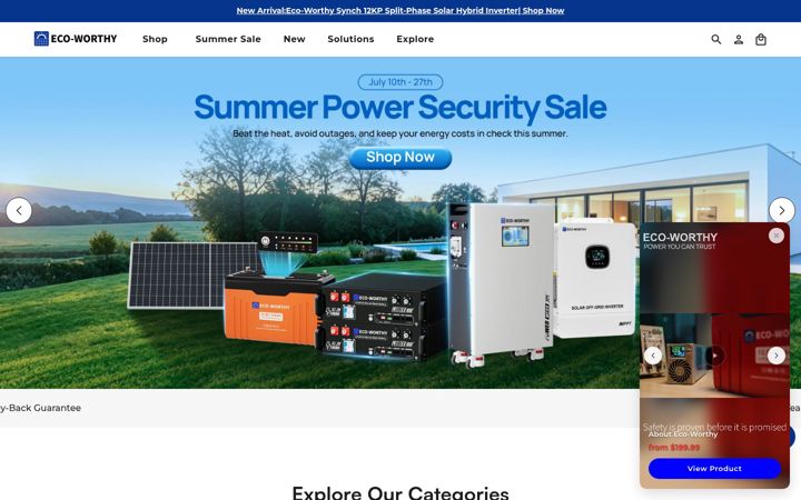 Screenshot of eco-worthy.com