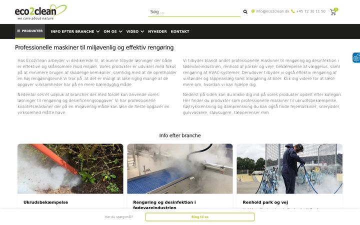 Screenshot of eco2clean.dk