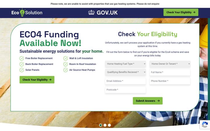 Screenshot of eco4solution.co.uk