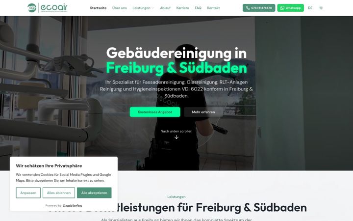 Screenshot of ecoair-suedbaden.de