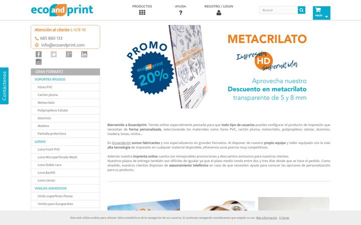 Captura de pantalla de ecoandprint.com