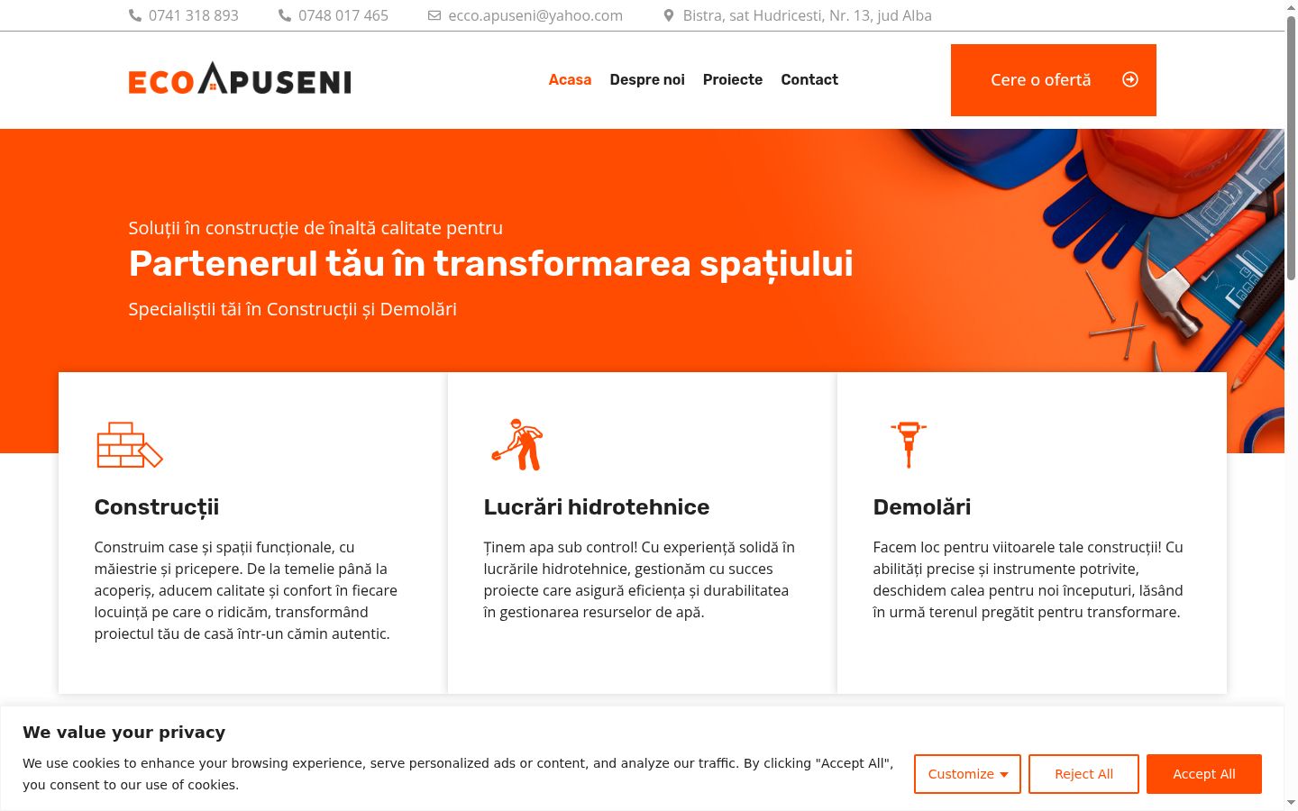 Screenshot des Einwilligungsbanners vor jeglicher Interaktion