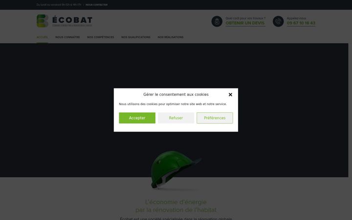 Captură de ecran a ecobat71.fr