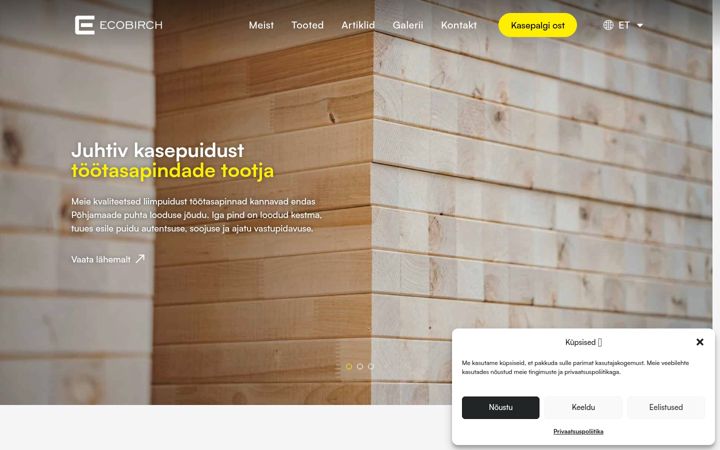 Screenshot of ecobirch.eu