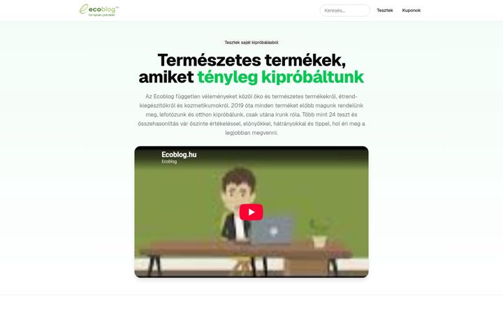Screenshot of ecoblog.hu