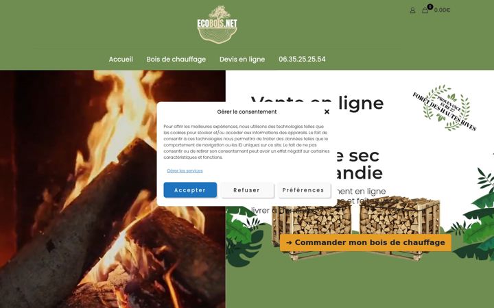 Captură de ecran a ecobois.net