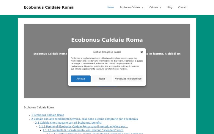 Captura de pantalla de ecobonuscaldaieroma.it