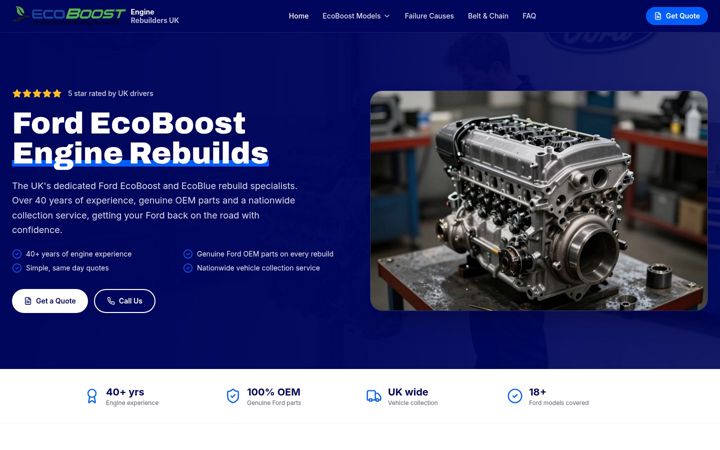 Screenshot of ecoboostengines.com