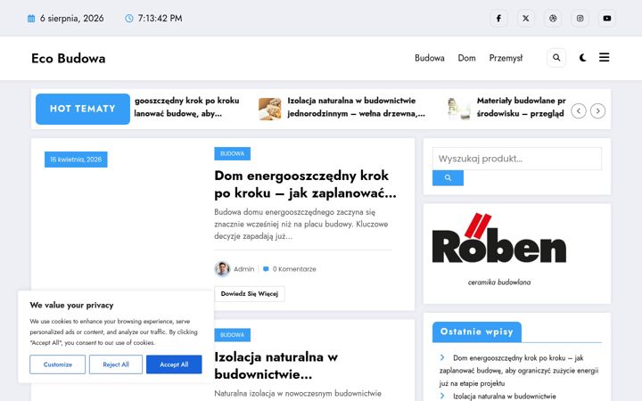 Kuvakaappaus sivustosta ecobudowa.pl