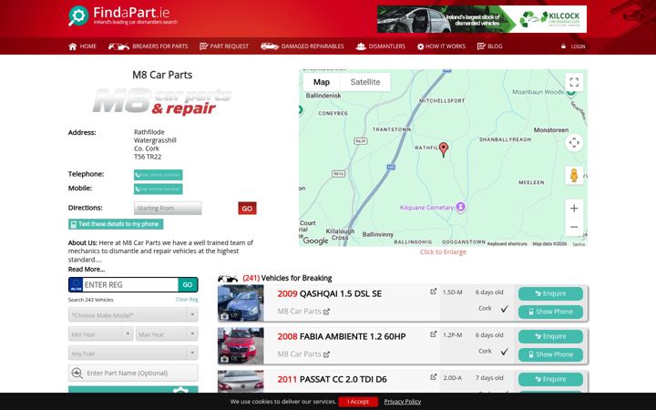 Skærmbillede af ecocarparts.ie