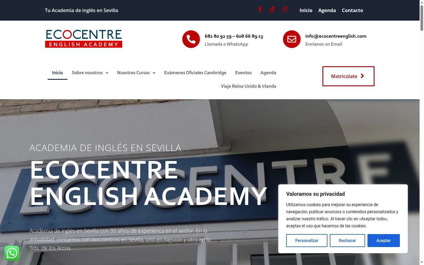 Screenshot del banner di consenso mostrato prima di qualsiasi interazione