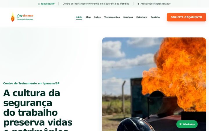 Screenshot of ecochamas.com.br