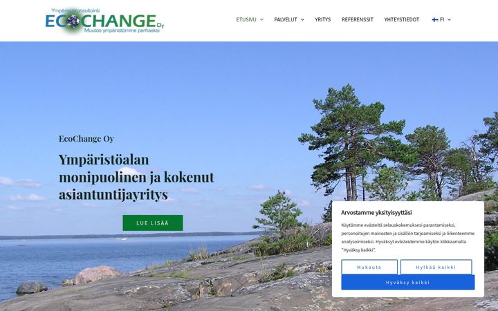 Skærmbillede af ecochange.fi
