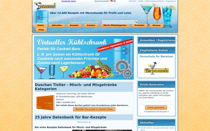 Screenshot of ecocktail.de