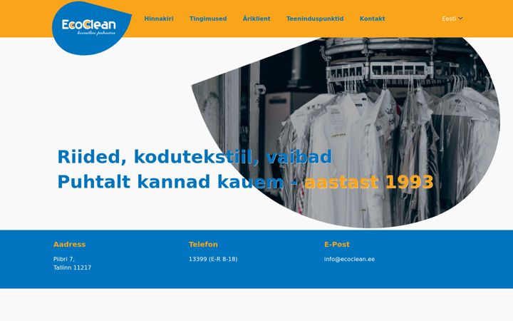Screenshot of ecoclean.ee