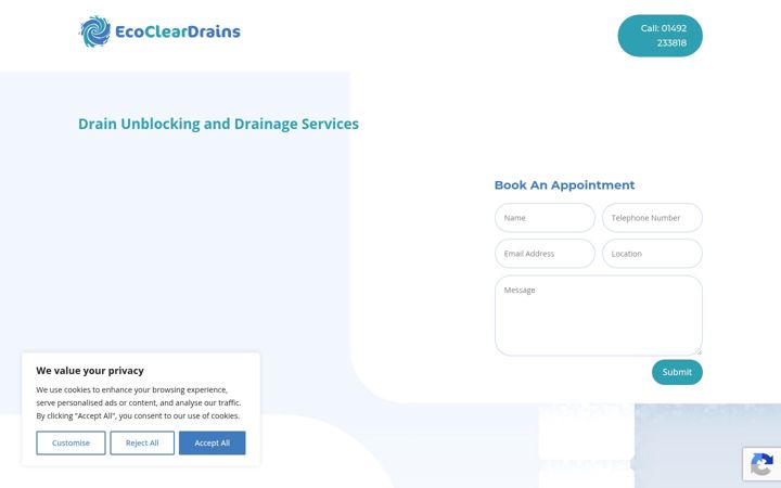 Screenshot of ecocleardrains.co.uk