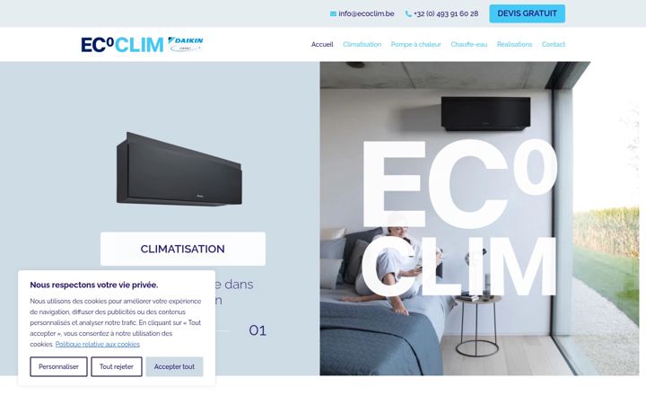 Screenshot of ecoclim.be