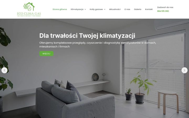 Kuvakaappaus sivustosta ecoclimagas.pl