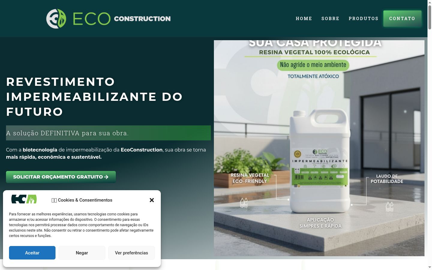 Screenshot del banner di consenso mostrato prima di qualsiasi interazione