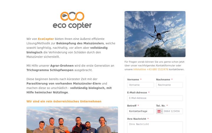 Screenshot of ecocopter.at