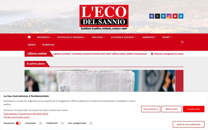 Screenshot of ecodelsannio.it