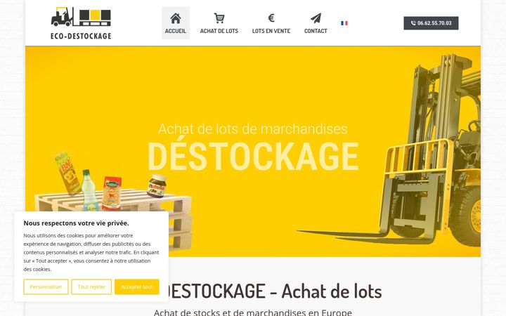 Screenshot of ecodestockage.fr