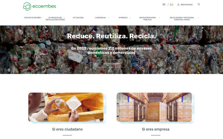 Екранна снимка на ecoembes.com