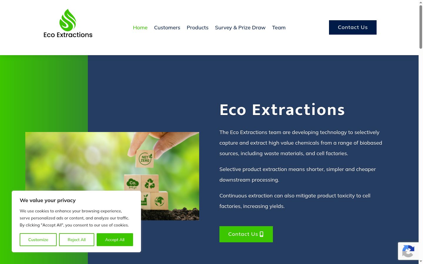 Screenshot of the consent banner shown before any interaction