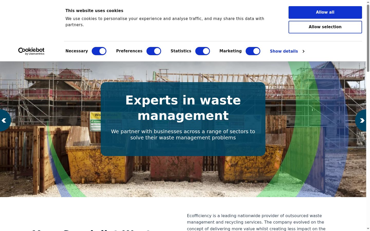 Screenshot of the consent banner shown before any interaction
