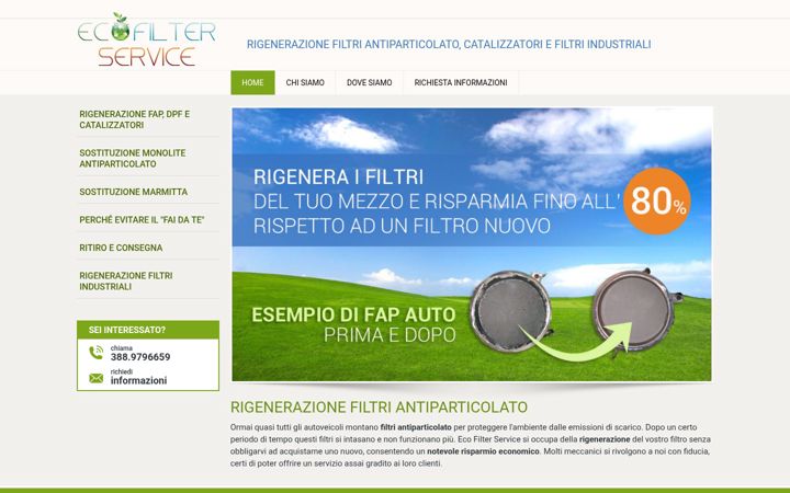 Screenshot stránky ecofilterservice.it