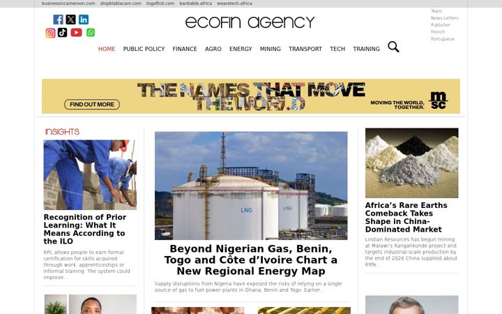 Screenshot of ecofinagency.com