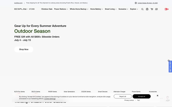 Skærmbillede af ecoflow.com