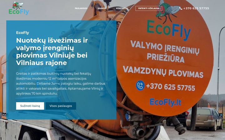 Snímek obrazovky ecofly.lt
