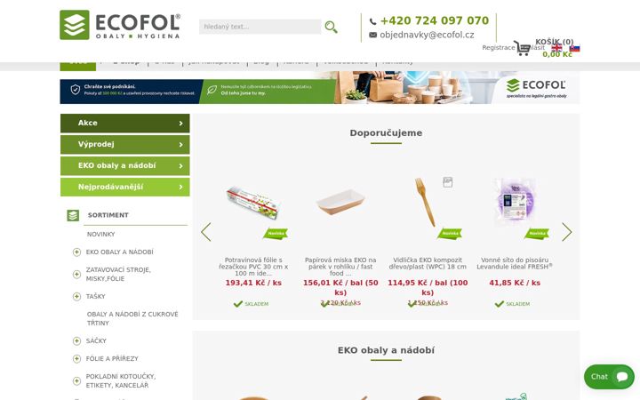 Snimka zaslona za ecofol.cz