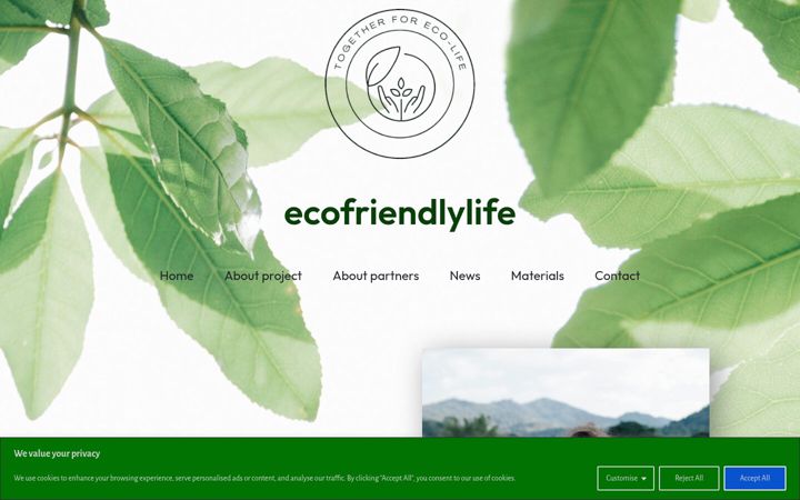 Ekrano kopija ecofriendlylife.eu
